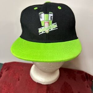 Unspeakable Flat Brim Youth Gamer Hat Neon Green Black
